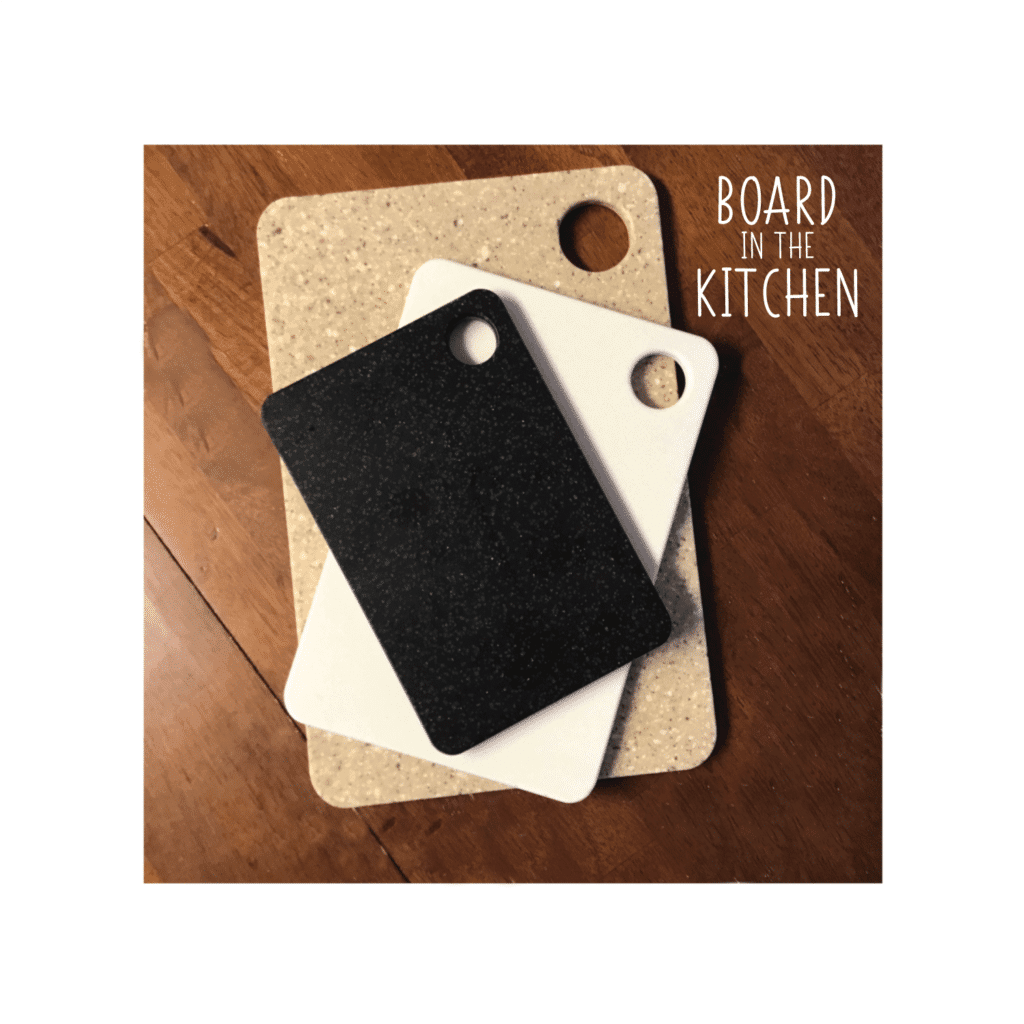 Custom CORIAN Cutting Board With Circle Handle, Savvy Traditional Shape Style 5 Board In
